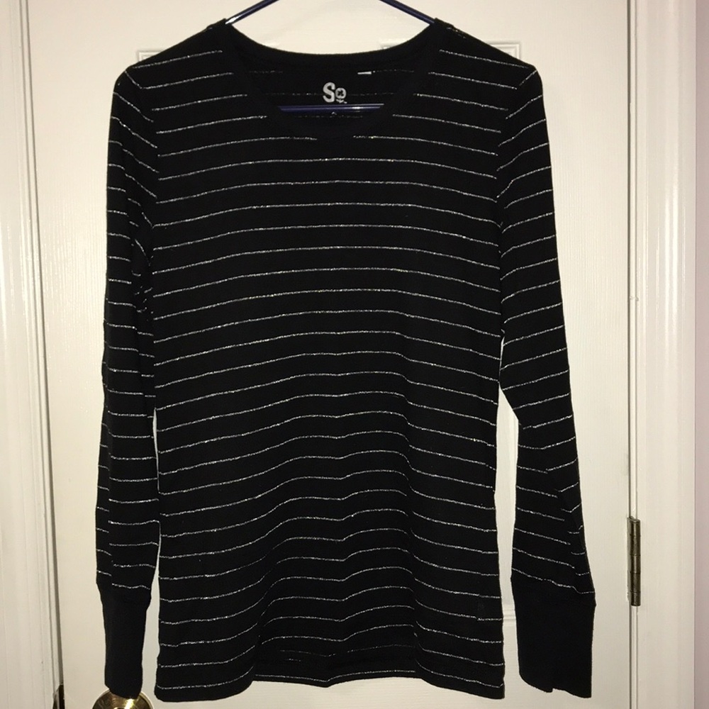 SO Black and Silver Long Sleeve Shirt